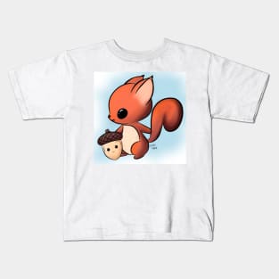 'Lil squirrel with a happy acorn Kids T-Shirt